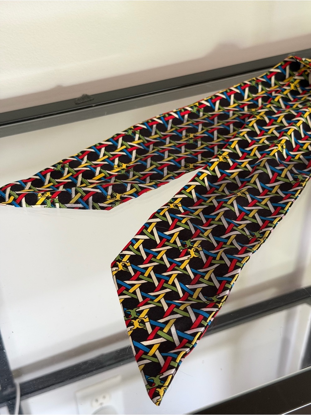 Tory Burch Silk Geometric Scarf Tie